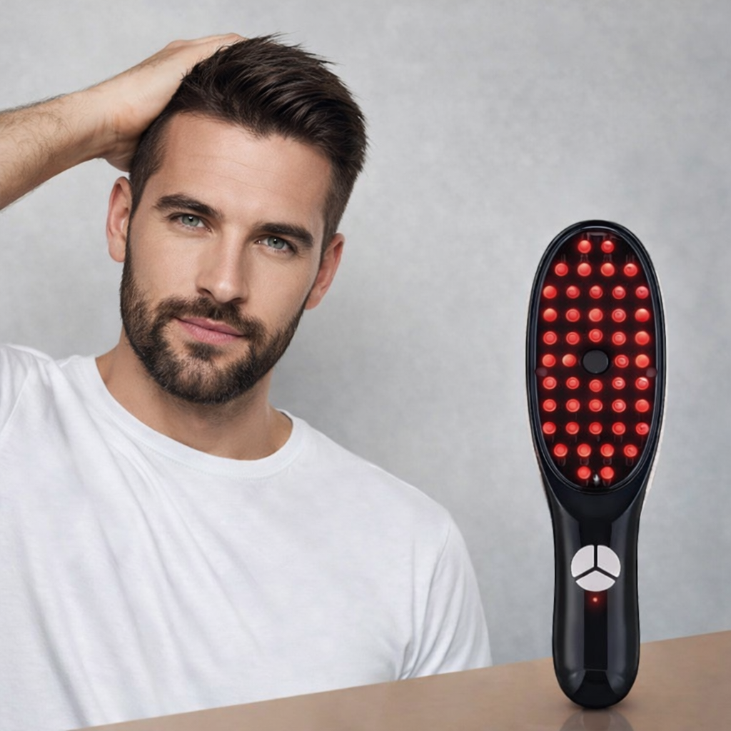 Buharlı Titreşimli Mavi Işık Terapili Saç Bakım Tarağı