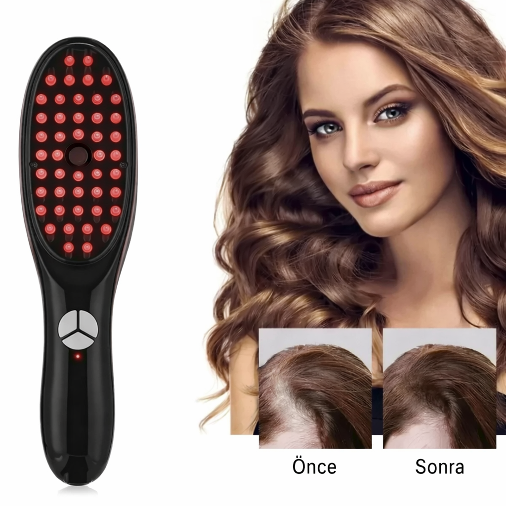Buharlı Titreşimli Mavi Işık Terapili Saç Bakım Tarağı